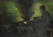 Vincent Van Gogh Peasant Woman by the Fireplace (nn04) oil painting